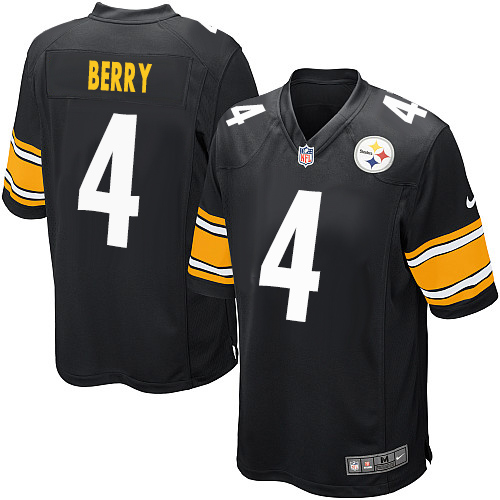 Men's Game Jordan Berry Nike Jersey Black Home - #4 NFL Pittsburgh Steelers